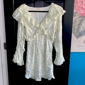 Women’s long sleeve ruffled free people dress